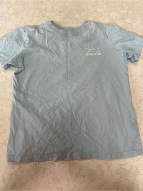 YL but fits like a YS! Southern Tide Pale Blue Short Sleeve Tee with White Logo